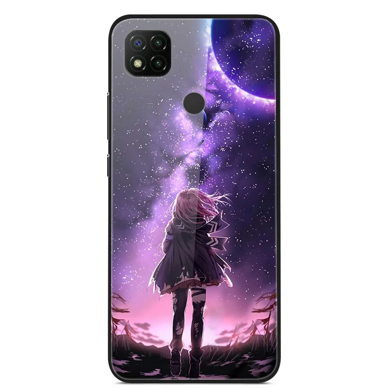 Luxury Cover Case for Xiaomi Redmi 9C Tempered Glass Cover for Xiaomi Redmi 9C NFC Case TPU Bumper on Redmi9C 9 C Funda 6.53''