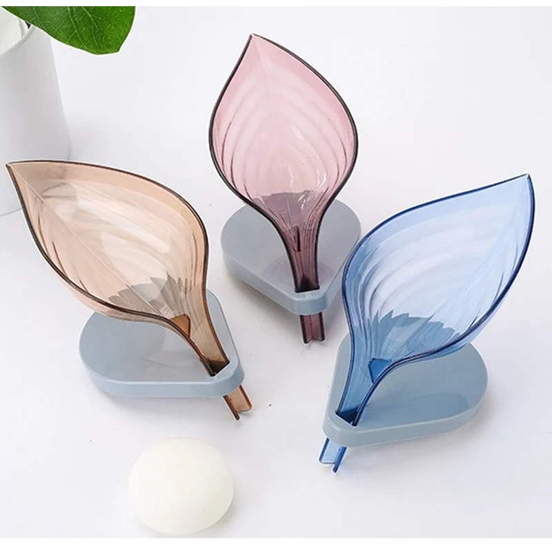 Присоска дренаж для мыла коробка Творческий лист аромат хранения вертикальный