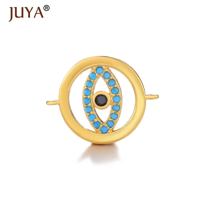 gold Juya модный материал для изготовления украшений 10 типов греческого глаза/Турецкий глаз/чармы «от дурного глаза» разъемы для ювелирных изделий DIY ремесло - Цвет: gold