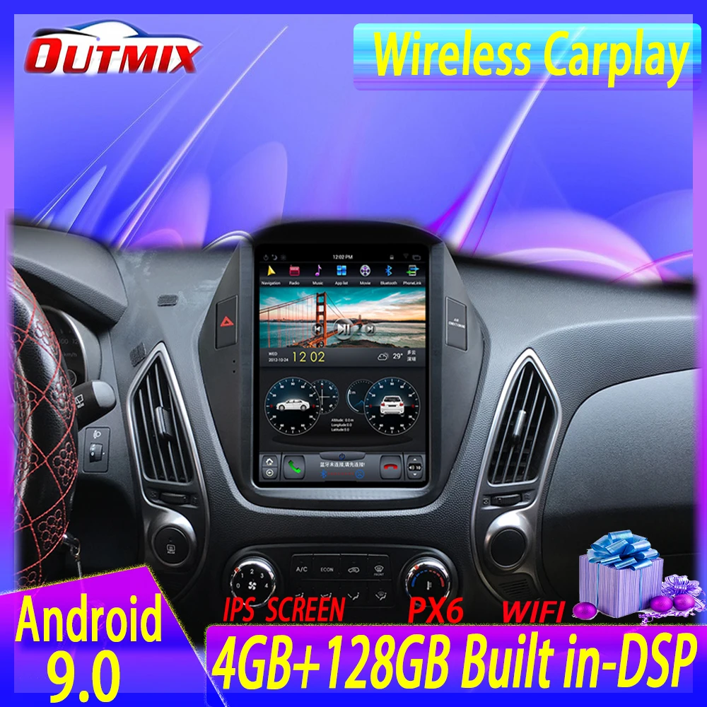 

4 + 128 ГБ Android 9,0 для Hyundai IX35 2018-2020 Tesla Style Автомобильная GPS-навигация автомобильное радио стерео головное устройство мультимедийный плеер NAVI