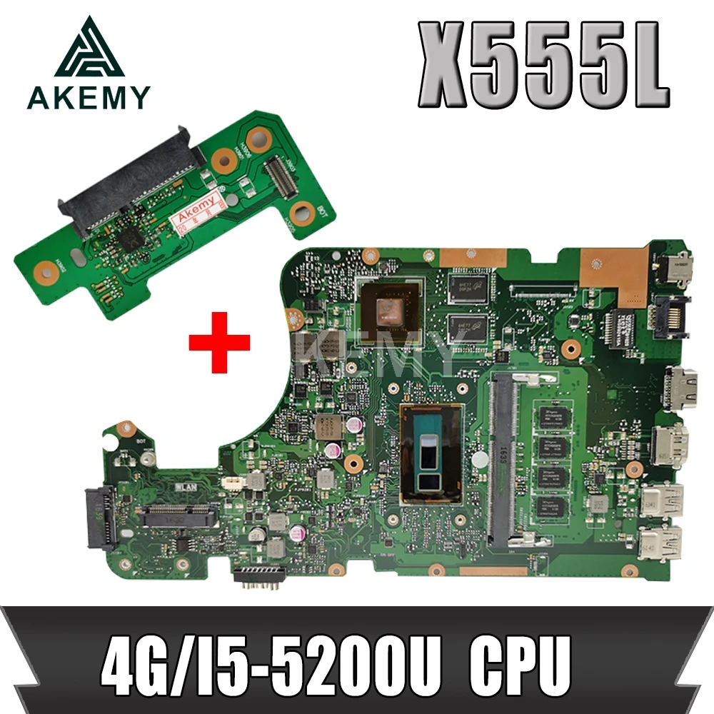 

Akemy X555LD 4G/I5-5200U/AS 2G GPU mainboard REV3.6 For Asus X555LJ X555LB X555LF X555LD X555L VM590L laptop motherboard