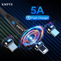 kmpte magnetic cable micro usb type c charger for iphone 12 11 xr xs x xiaomi samsung oneplus phone data transmission cord wire