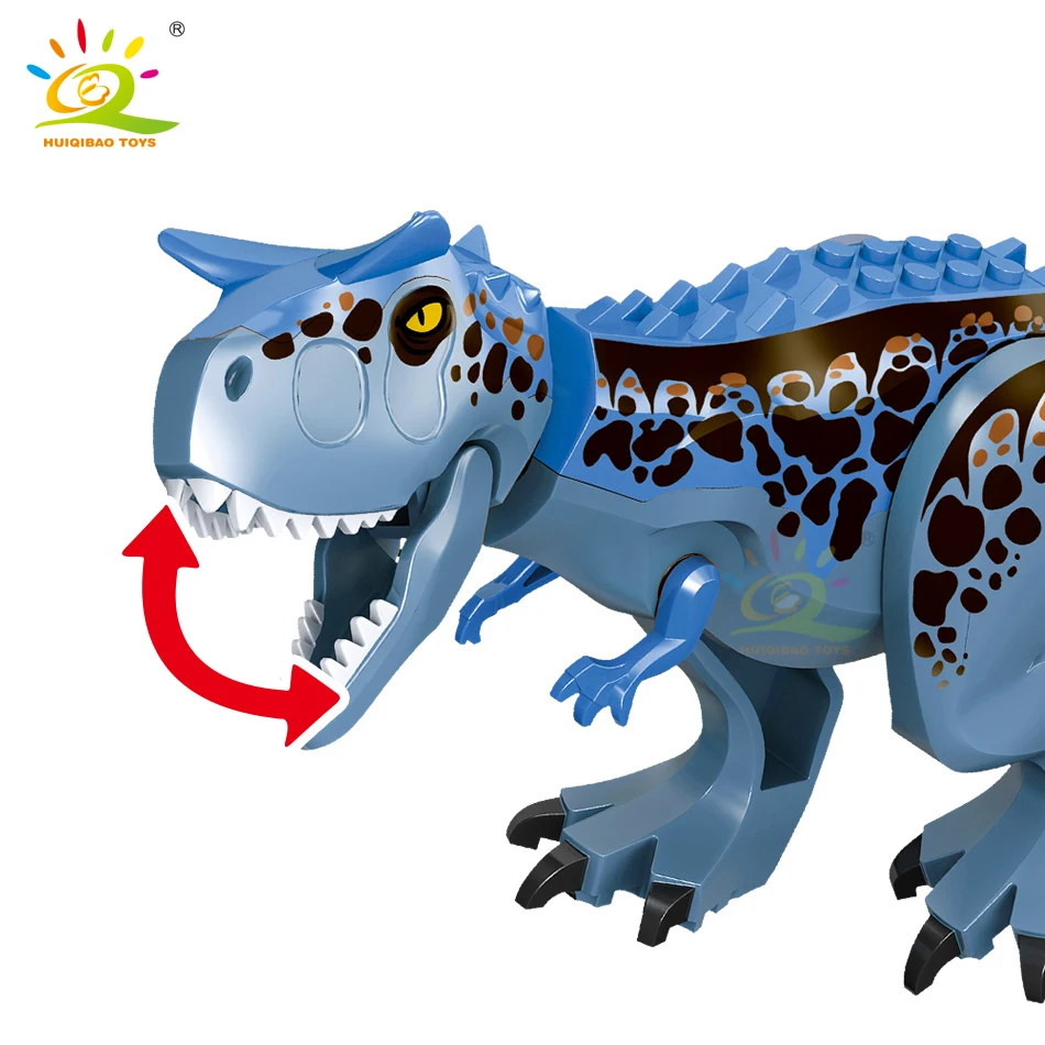 HUIQIBAO 274pcs Jurassic Dinosaur Mutant Tyrannosaurus Rex War Park City Building Blocks Figures World Bricks Children Toys Kids | Игрушки и