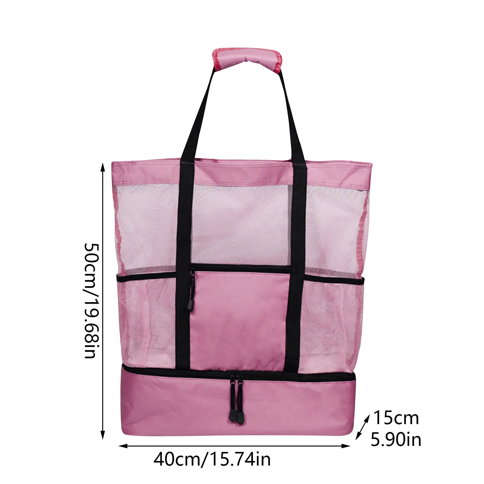 

Double-layer Outing Portable Mesh Beach Bag Dual-use Clothing Travel Picnic Ice