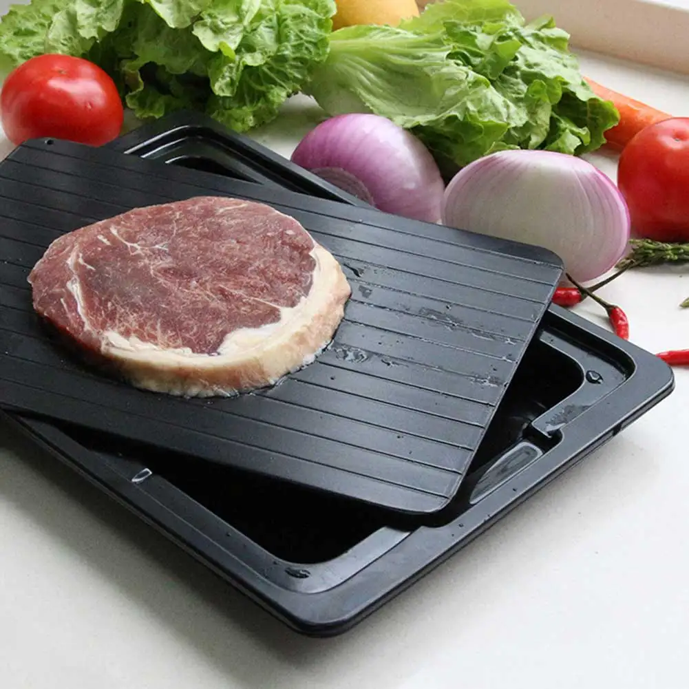 

Aluminum quick defrosting tray,meat and fruit quick defrosting plate,kitchen gadgets thawing food, meat and fruit thawing plate