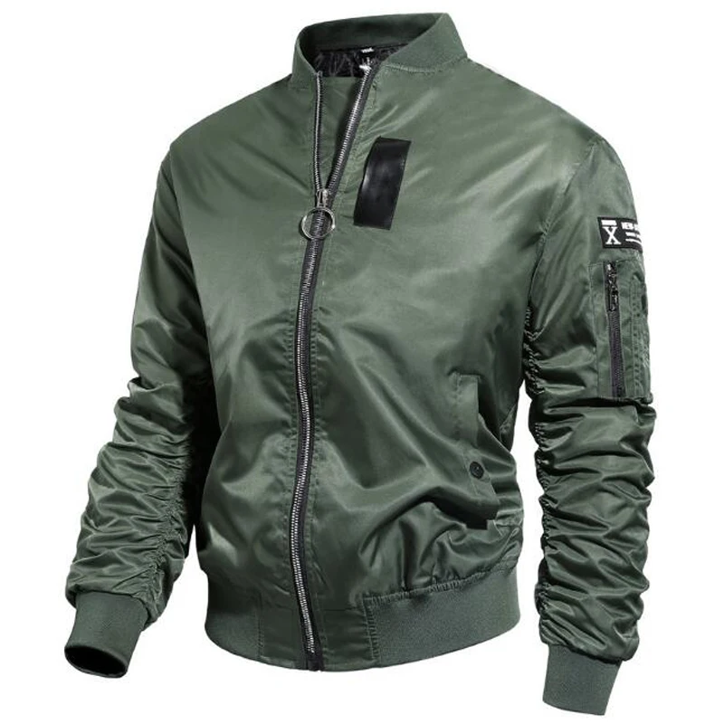 Мужская байкерская куртка однотонная мотоциклетная бомбер весна осень