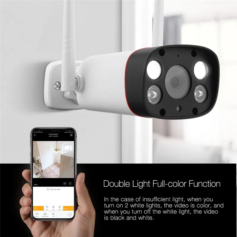 DIGOO умный IP камера двойной ИК светильник 1080P беспроводная Wi Fi безопасности IP66