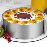 4 inch round mousse cake ring adjustable cake ring mold with scale retractable stainless steel circle baking cake tools