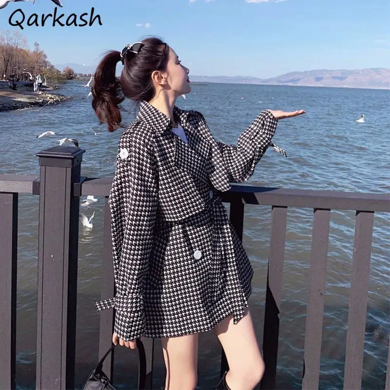 

Wool Women Elegant Female All-match Houndstooth Design Holiday Leisure Outwear Newest Basic Popular Mujer Classic Stylish Chic