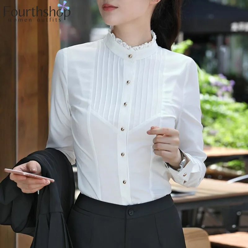 Элегантные белые блузки и Формальные Рубашки для женщин офисные женские Рабочие