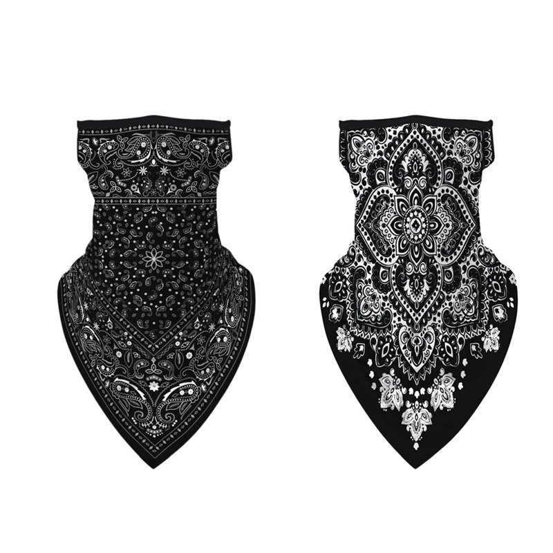 

Printed Outdoor Cycling Hanging Mask, Sports Mask Neck Cover Hang Ear Triple-Cornered Face Mask Tube Scarf 2