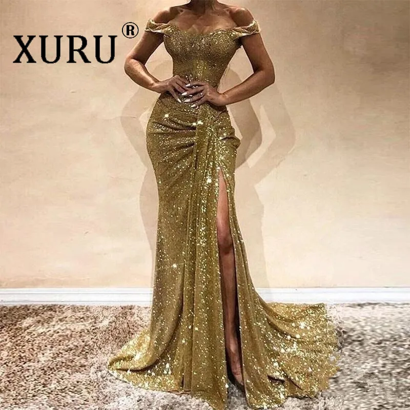 

XURU European and American Women's Long Short Sleeve Dress