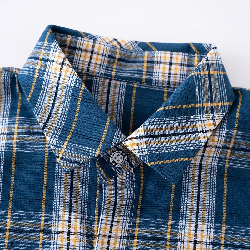 

Kids boys shirt summer new cotton short-sleeved plaid shirt child big virgin shirt