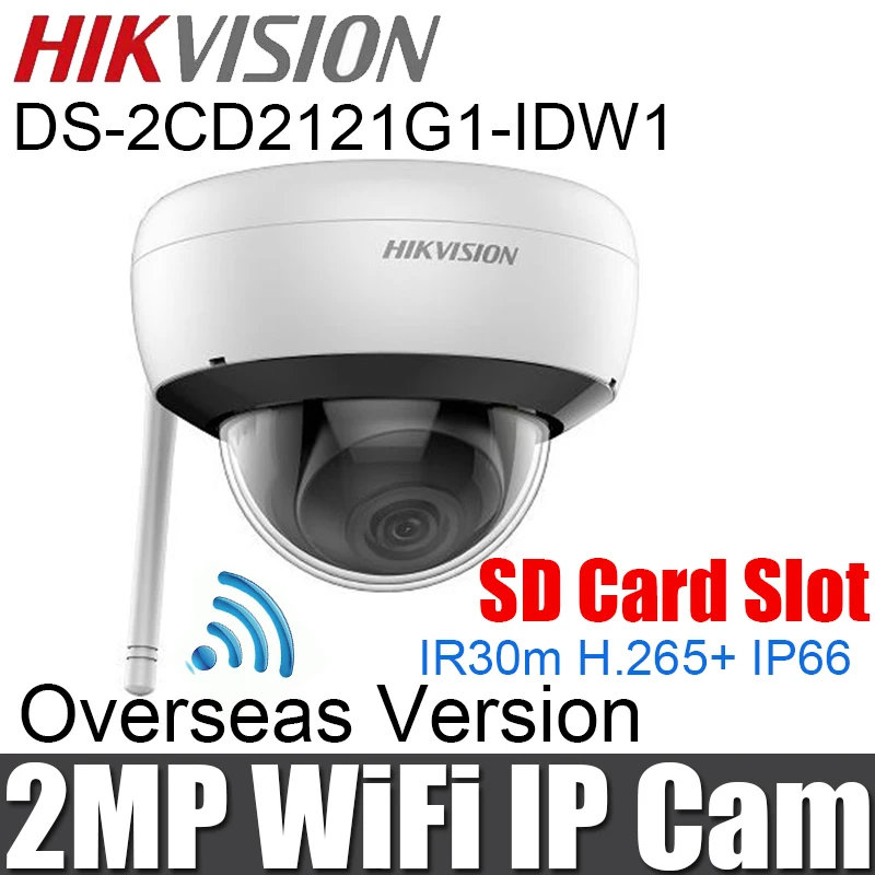 Hikvision DS-2CD2121G1-IDW1 2MP купольная wifi ip-камера Беспроводная IR 30 м с sd-слотом для карт H.265+ Водонепроницаемая сетевая камера системы скрытого наблюдения