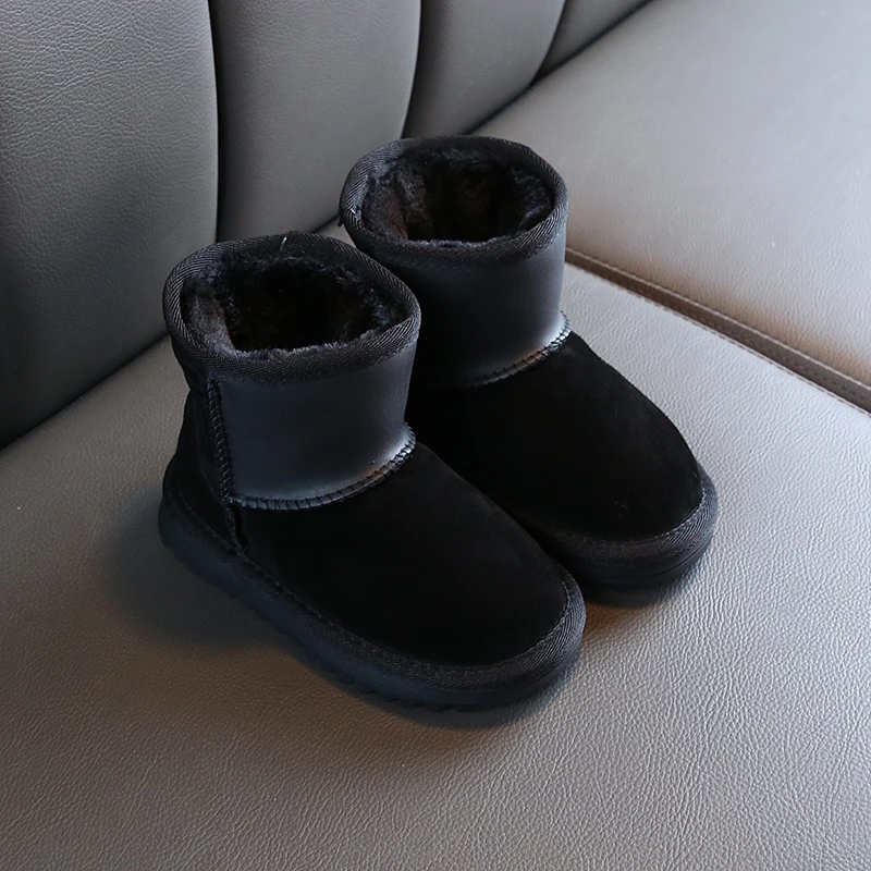 Зимние ботинки для девочек новинка 2020 теплые из натуральной кожи и замши