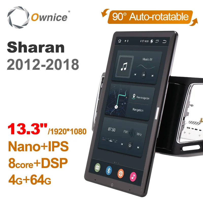 

13.3" 1920*1080 Android 10.0 for VW Sharan 2012 - 2018 Car Radio Auto Multimedia Video Audio GPS Player head Unit Auto Rotatable