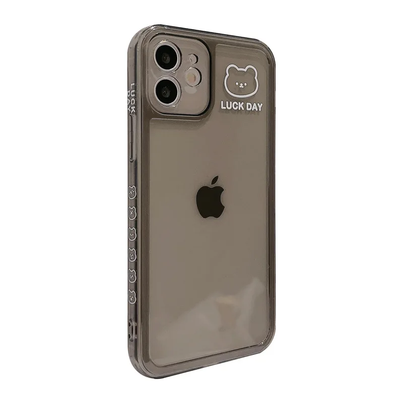 

Transparent side bear silicone phone case for iPhone11 12Pro Max mini X XR XS XSMax 8 7PluS anti-drop protective back cover