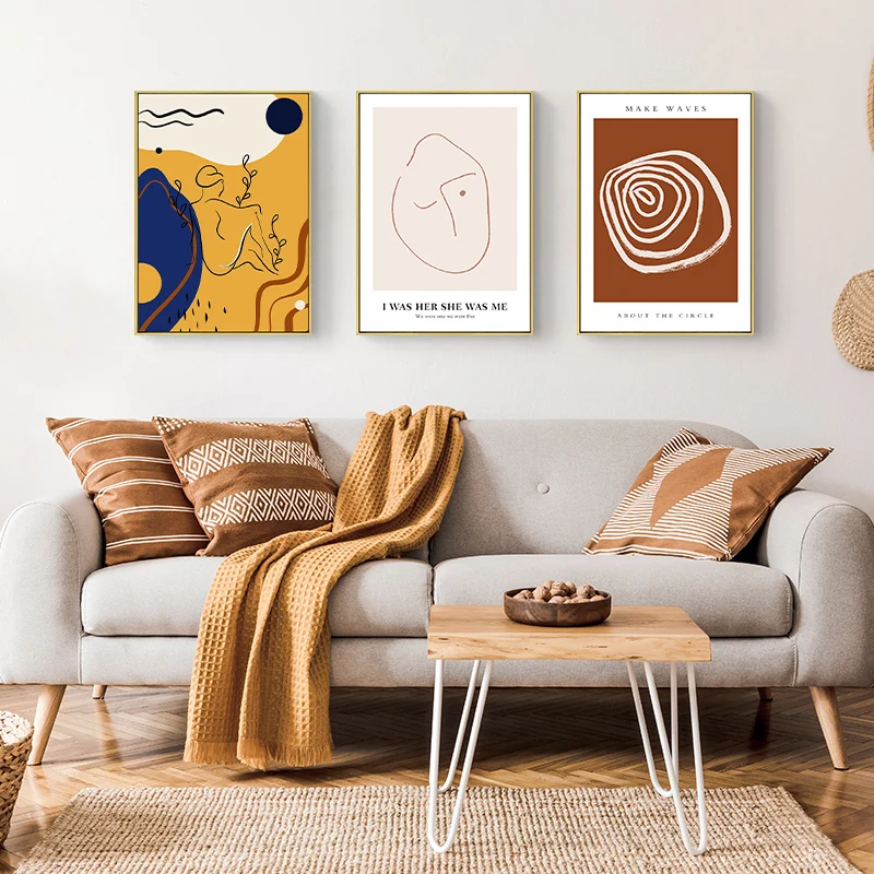 Нордическая Современная геометрическая фигура линии абстрактный Моранди