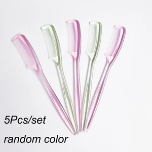 Расческа для бровей, пластиковая маленькая, 5 шт.