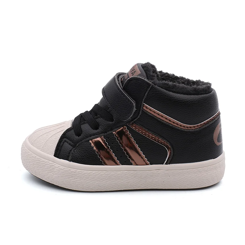 black 01 Babaya Kids Boots for Girl Children Shoes Boys Winter New Baby Winter Shoes Girls Snow Cotton Boots Plus Velvet Thickening - Цвет: black 01