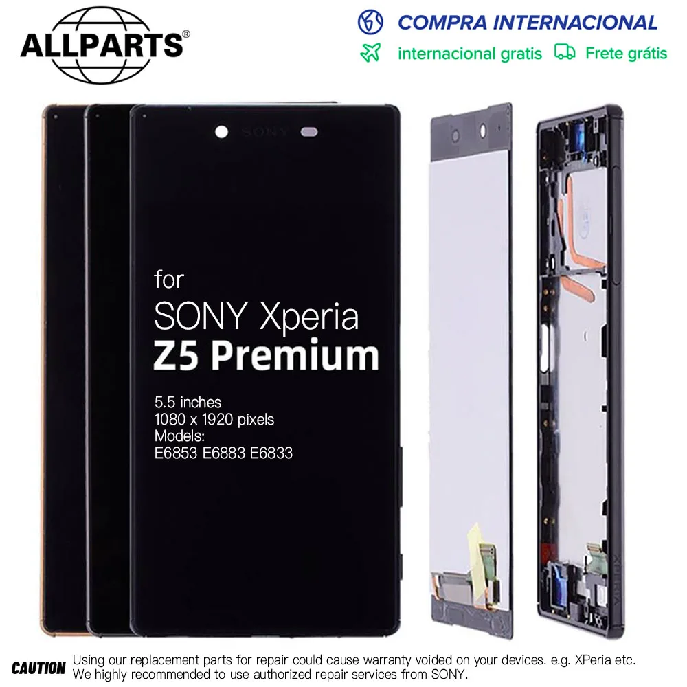 Pantalla IPS Original de 5,5 "para SONY Xperia Z5 Premium, pantalla t&aacute;ctil LCD con marco de repuesto, Z5 Plus, E6853, E6883, E6833-0