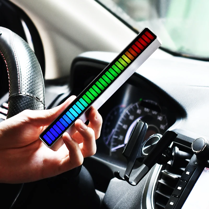 

LED Strip Pickup Rhythm Light Car Sound Control RGB USB Rechagerble Music Rhythm Ambient Home Decoration Bar Ambient Night Lamp