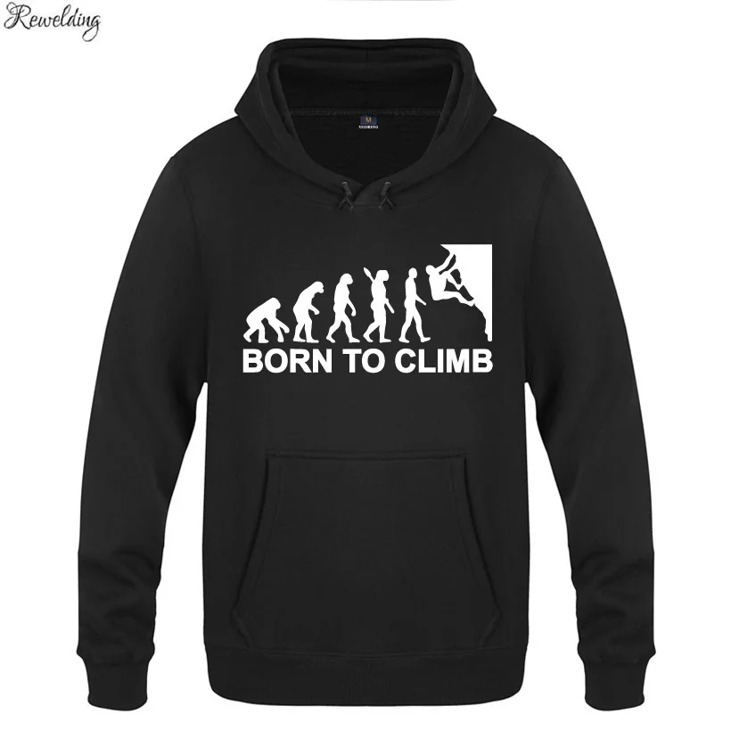 

Born To подняться Эволюция печатных толстовки, Мужской флисовый пуловер с длинными рукавами, свитер на зиму, спортивный костюм с капюшоном пал...