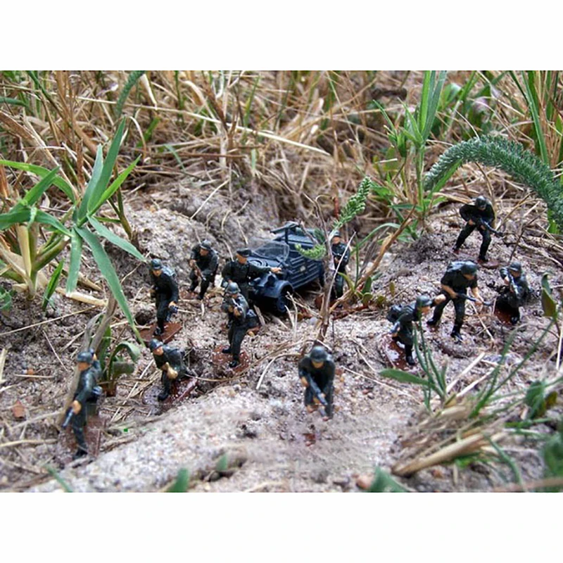 

1:72 Scale WWII German Army Color Finished Soldier Model Static PVC Figures Set Toys Scene Ornaments Display In Stock