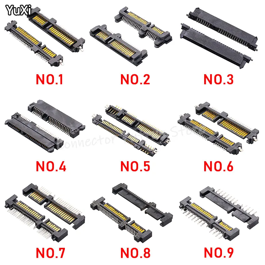 

YUXI 1PCS SATA Interface Socket SSD Solid State Drive Seat 7+15P 22PIN Male Female Connector Seat Sinking Plate Patch Type