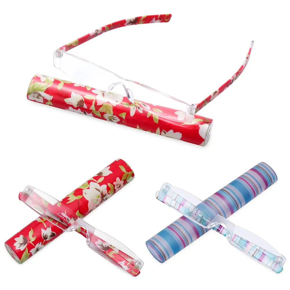 

Eyeglasses Spring Hinge for Men & Women with Pen Tube Case Unisex Reading Glasses Pocket Readers Small Reading Glasses