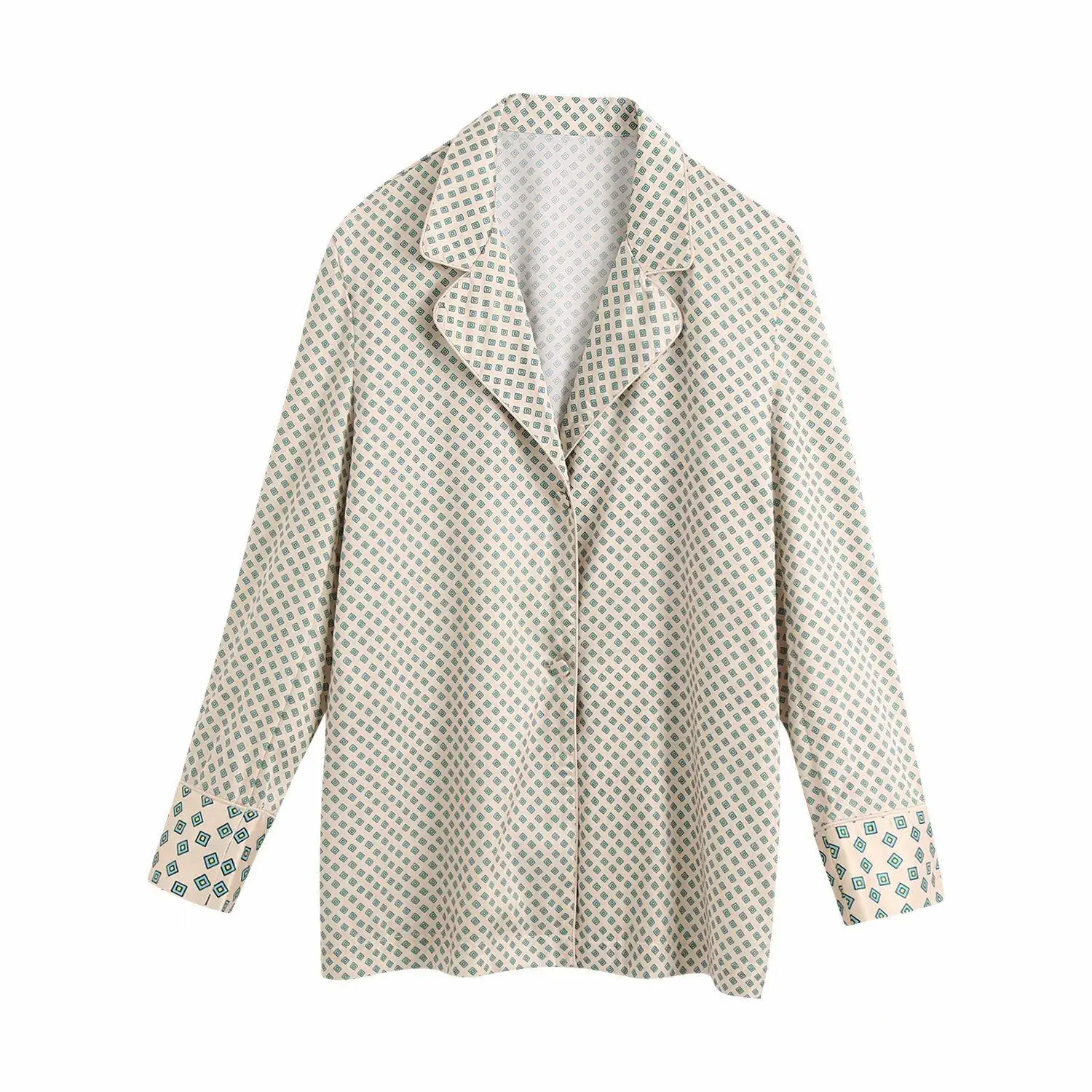 Новинка летний женский комплект CNlalaxury из 2 предметов бежевая рубашка с длинным