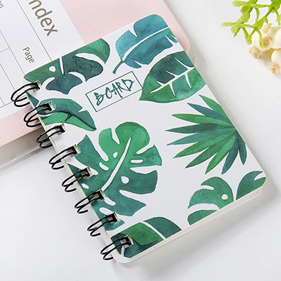 Plant Новинка, мультяшный портативный блокнот с мини-катушкой, твердая обложка, милая тетрадь с животными, органайзер для записей, школьные принадлежности, детский подарок - Цвет: Plant
