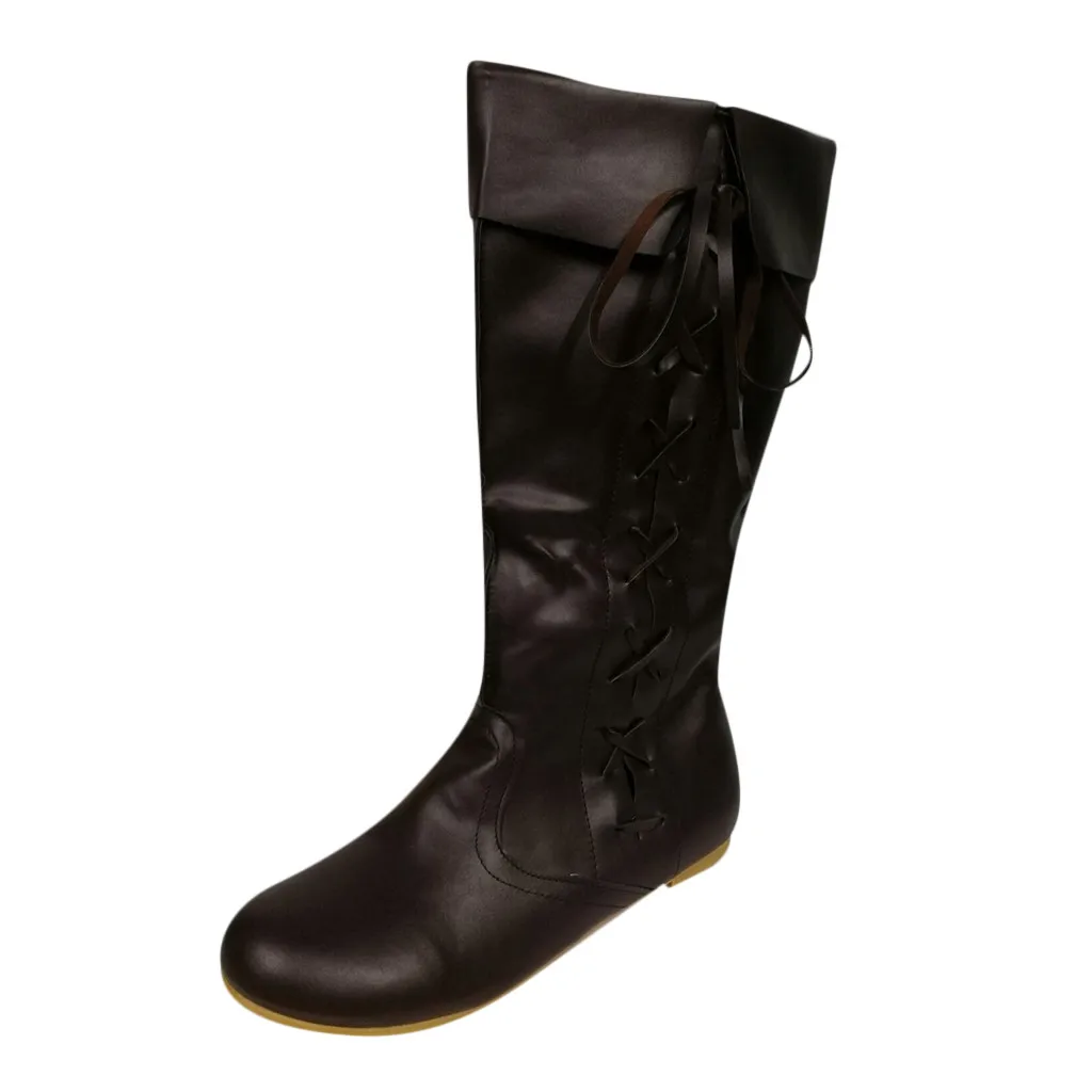 2019 г. Хит продаж зимние женские ботфорты в западном стиле на плоской подошве