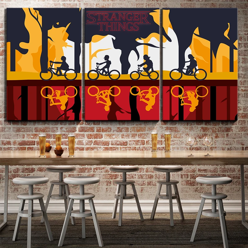 3 шт. HD Мультяшные картины из фильма очень странные дела Сезон плакат настенная