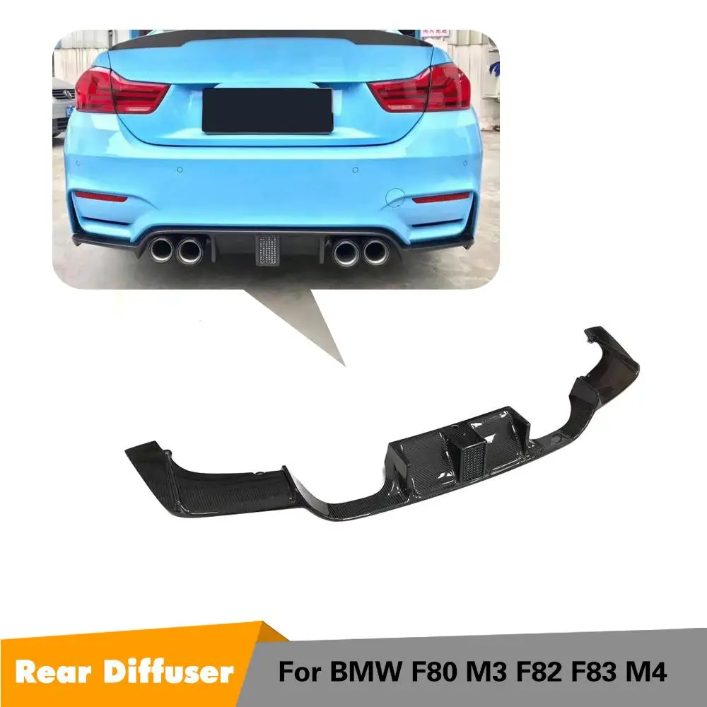

F80 F82 Carbon Fiber Rear Spoiler Bumper Lip Diffuser For BMW F80 M3 F82 M4 Modification With Pilot lights 2015-2019