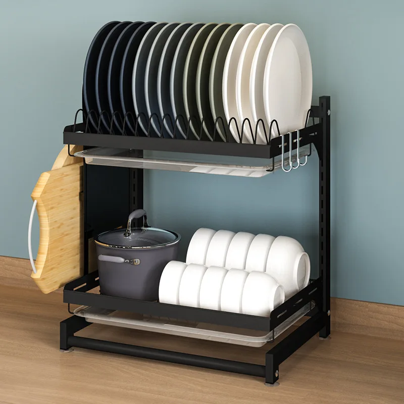

Black Stainless Steel Bowl Rack Kitchen Table Top Dish Shelf Drainage Storage And Finishing Hanging Rack Accessories Organizer