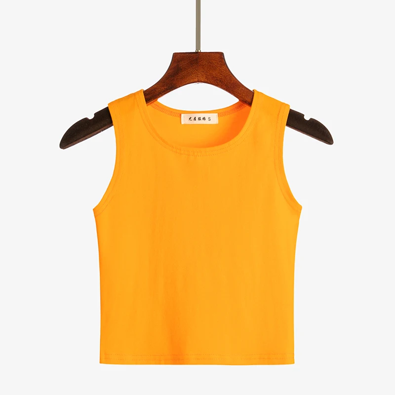 Женский винтажный укороченный топ в стиле панк белый без рукавов Корейском лето