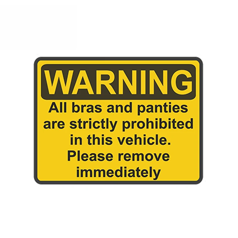 

SZWL Creative Car Sticker Bras and Panties Strictly Prohibited Remove Immediately Warning Funny Sticker Waterproof PVC,13cm*10cm
