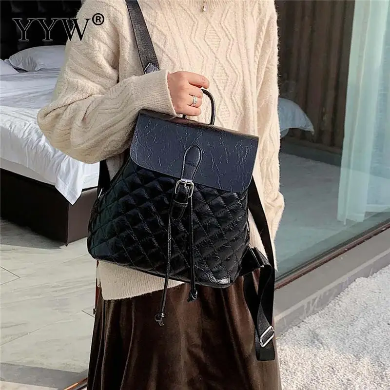 2020 New Women Back Bag PU Leather Preppy Backpacks For Teenage Girls Lady School Bags Black Casual Backpack Female Mochila | Багаж и