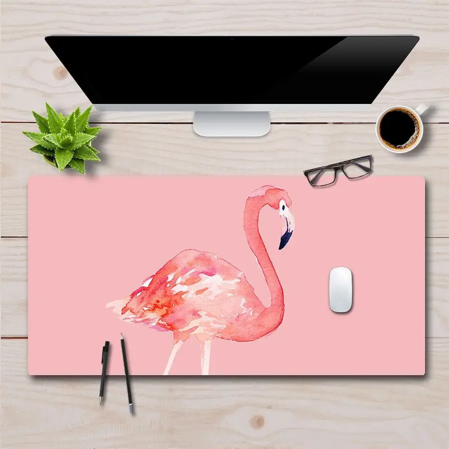 

Original design leather illustration mouse pad thickened flamingo ins wind laptop desk mat