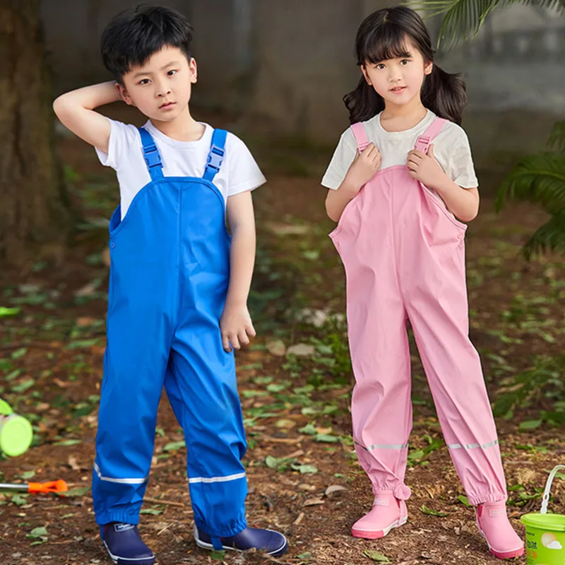 Детские непромокаемые брюки из ПУ кожи на весну и лето тонкие дышащие от дождя