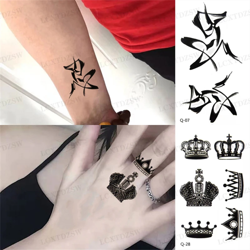 2 Pcs Waterproof Tattoo Stickers Feather Angel Pattern False Tattoo Male And Female Art Disposable Decoration Decal 9.7 * 5.7CM
