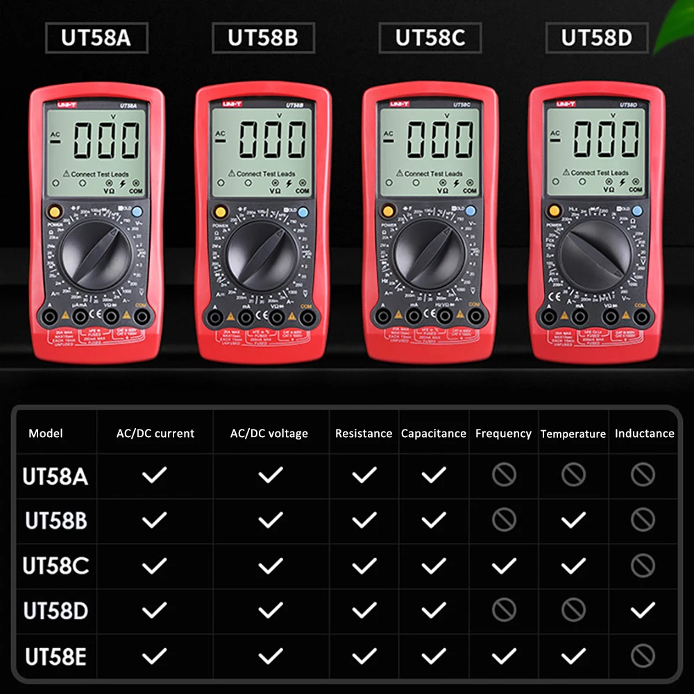 Универсальный цифровой мультиметр UT58A/UT58B/UT58D/UT58C/UT58E диапазон вручную