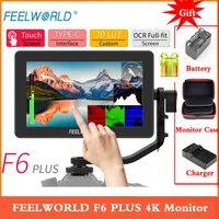 feelworld f6 plus 4k monitor 5 5 inch on camera dslr field monitor 3d lut touch screen ips fhd 1920x1080 video camera