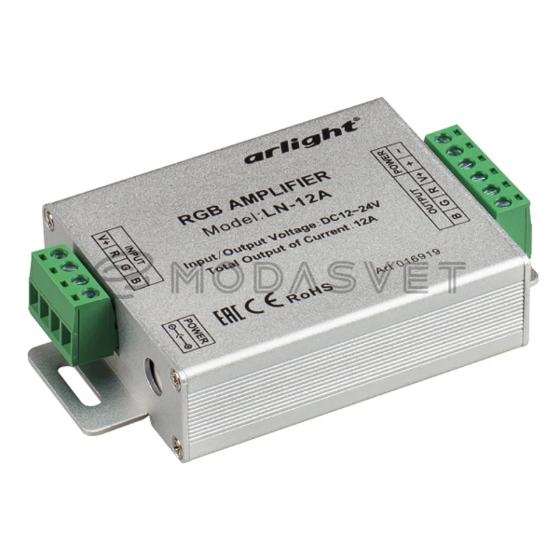 RGB-усилитель LN-12A (12-24V 144-288W) ( IP20 Металл 1 год) 016919