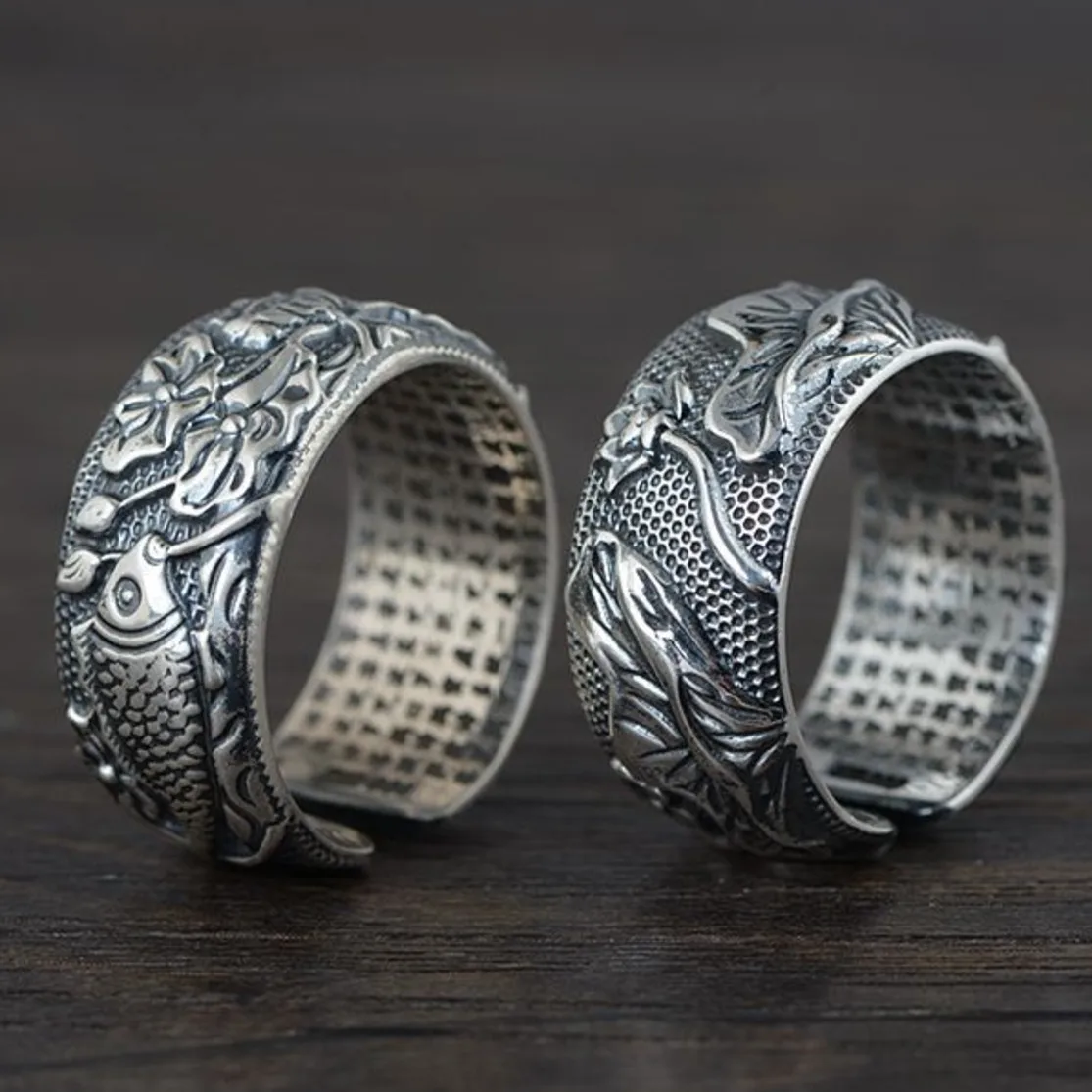 Для Мужчин's Lotus Fun печатка Joyas плата 925 Серебряное кольцо Винтаж ювелирные
