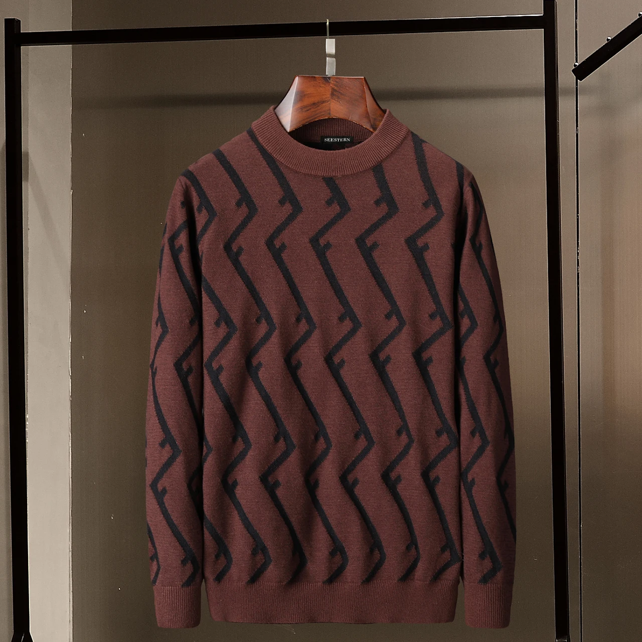 Бренд seestern Новый мужской свитер жаккардовый одежда в полоску и с надписью F узор