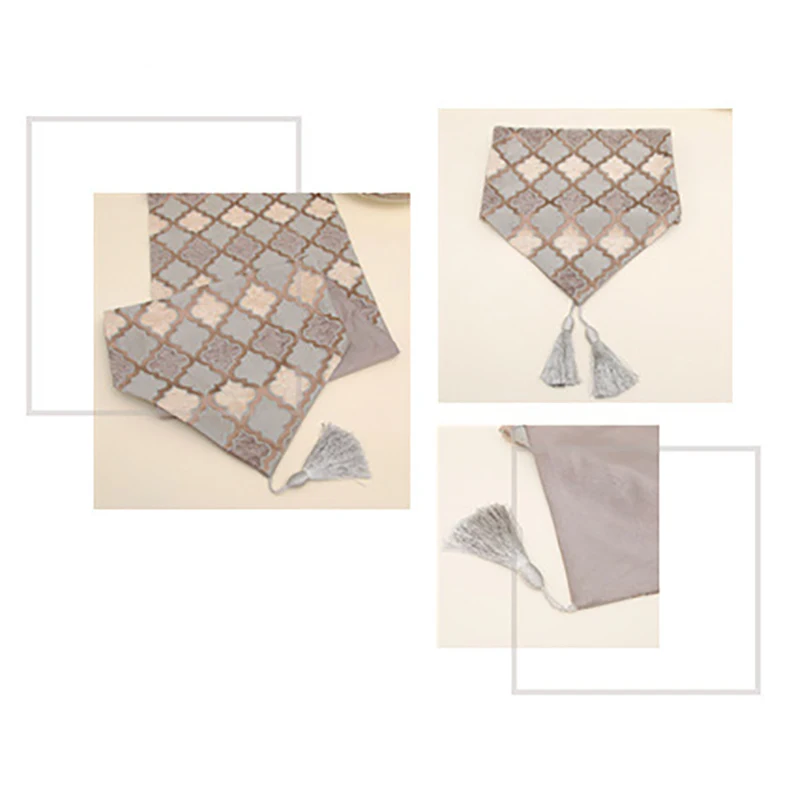 

Table Runner European Neo-Classical Lattice Geometric Relief High-End Bed End Coffee Table Flag Table Runner