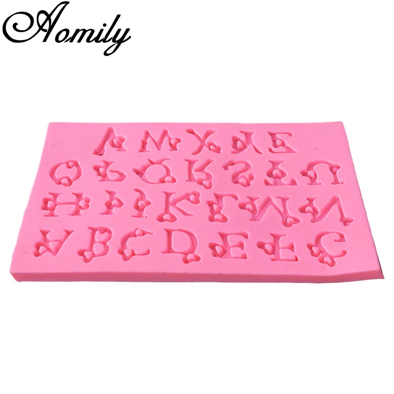 Силиконовые формы для украшения тортов Aomily буквы алфавита помадки желе сахара