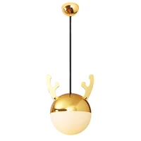 nordic white glass antlers electro plated pendant lights childrens room living room bedroom cartoon front desk pendant lamps